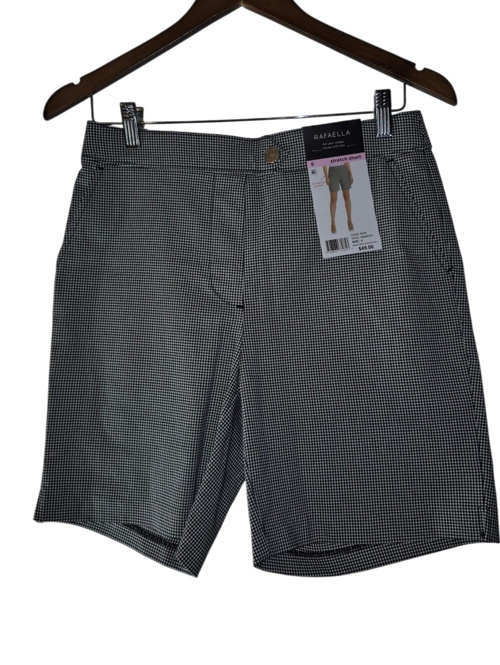 Rafaella NWT Black/White Stretch Shorts W/ Pockets 6